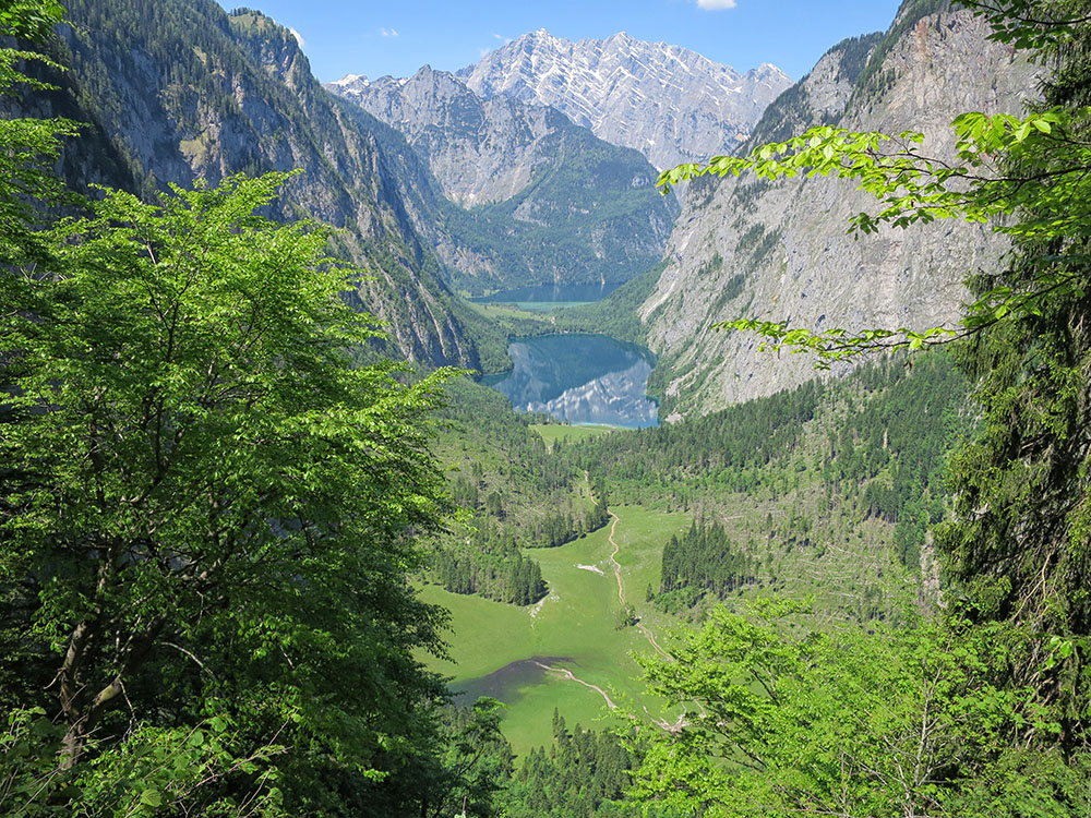 kärlinger100.jpg - Vom Steig öffnen sich herrliche Ausblicke auf Ober- und Königssee.                               