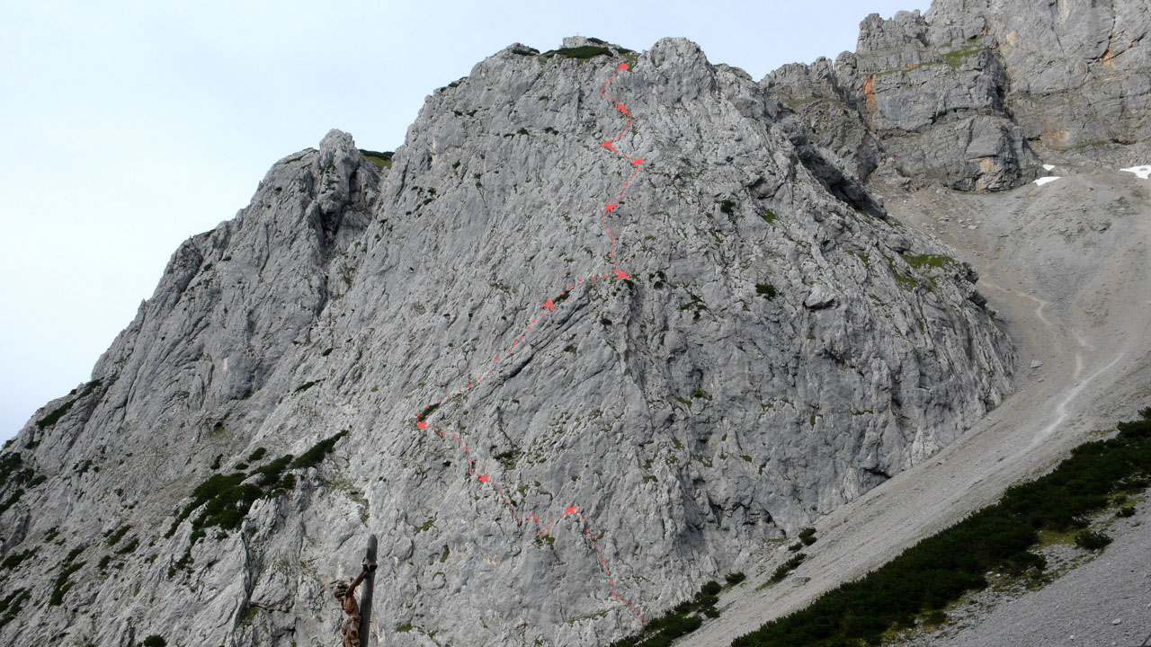 predigstuhl0_Route.jpg - Die Route. 10 Seillängen, bis Grad III