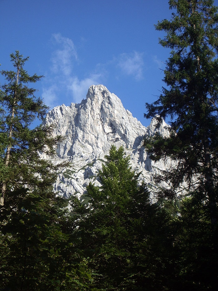 Viererspitze001.JPG - Die Viererspitze Nordwand. Der SW-Grat zieht von rechts markant rauf.
